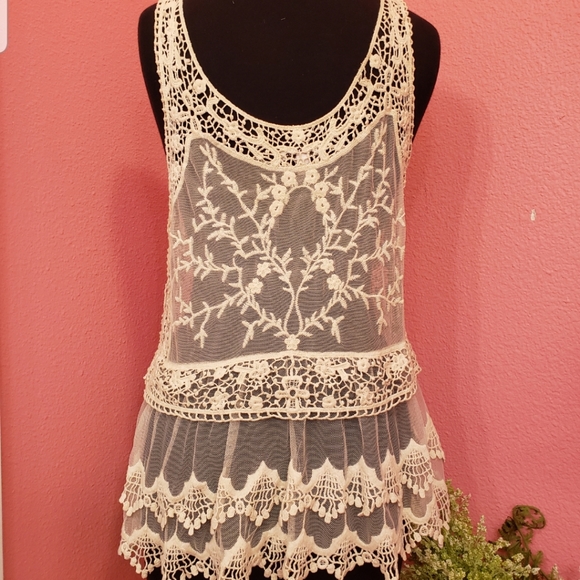 Sleeveless lace top - Picture 3 of 4